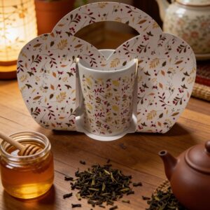 Čajová šálka s elegantným dizajnom a potlačou